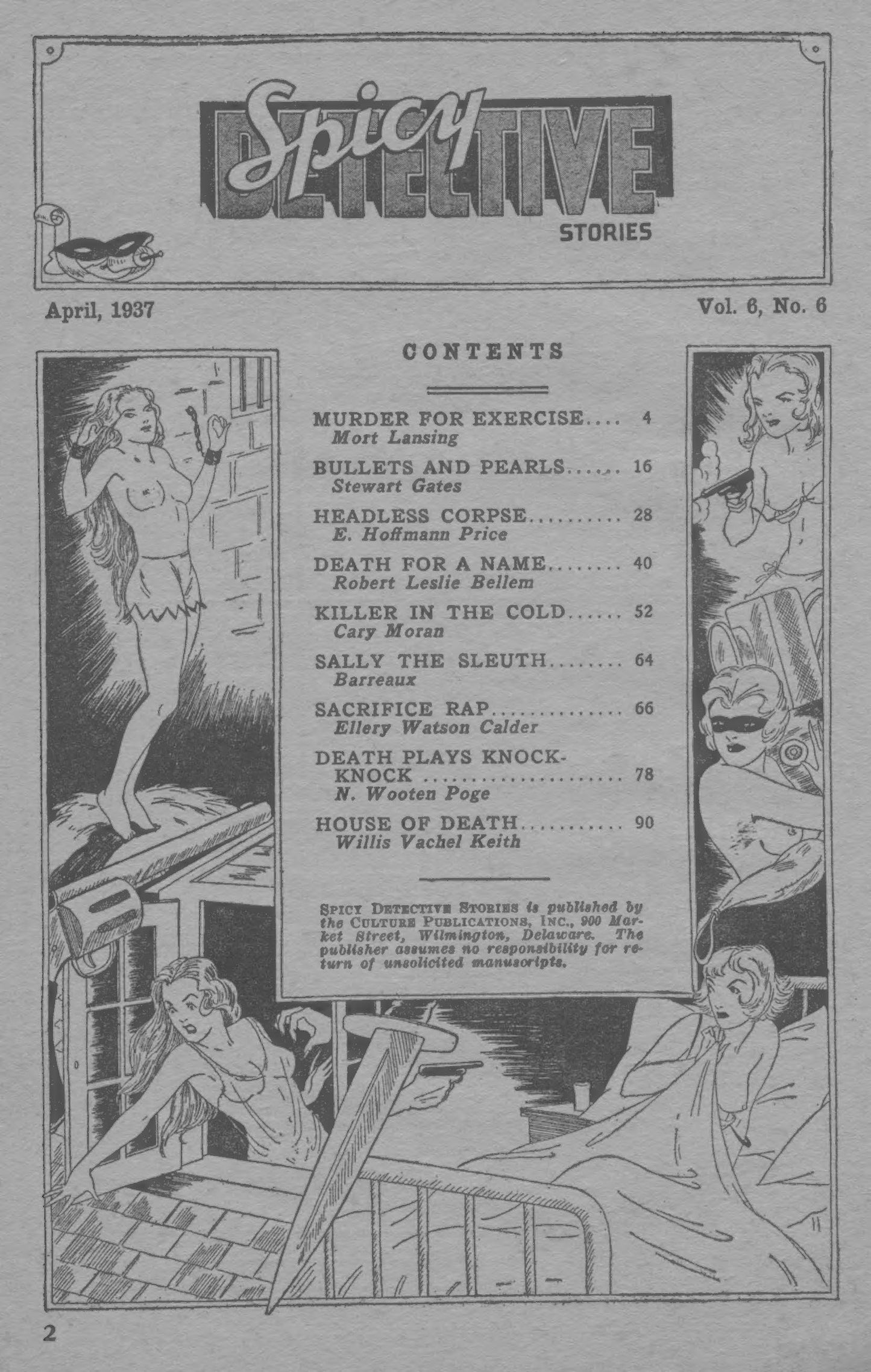 Spicy Detective April 1937 pulp reprint Mort Lansing Robert Leslie Bellem