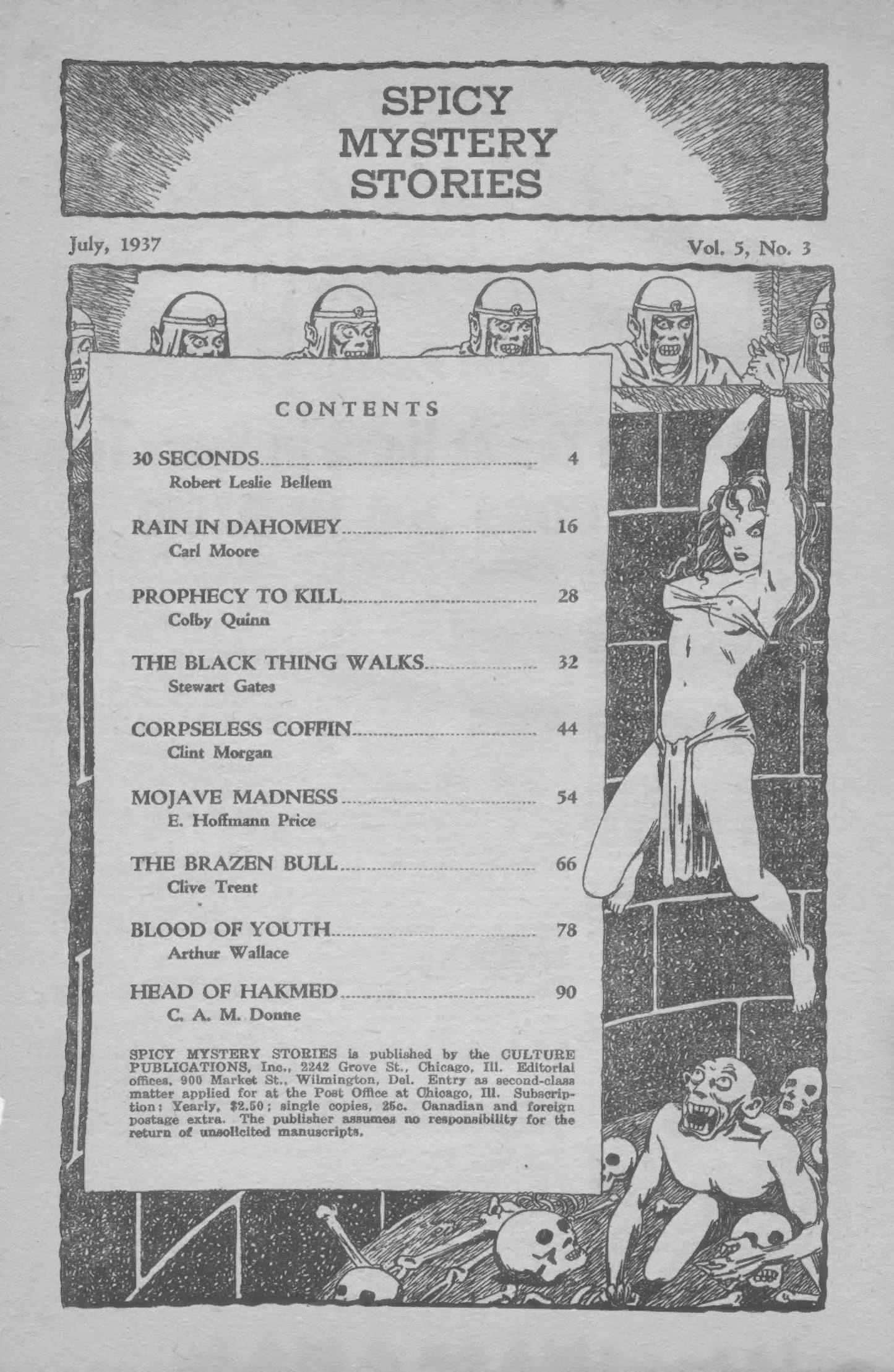 Spicy Mystery Stories July 1937 pulp reprint Carl Moore Robert Leslie Bellem