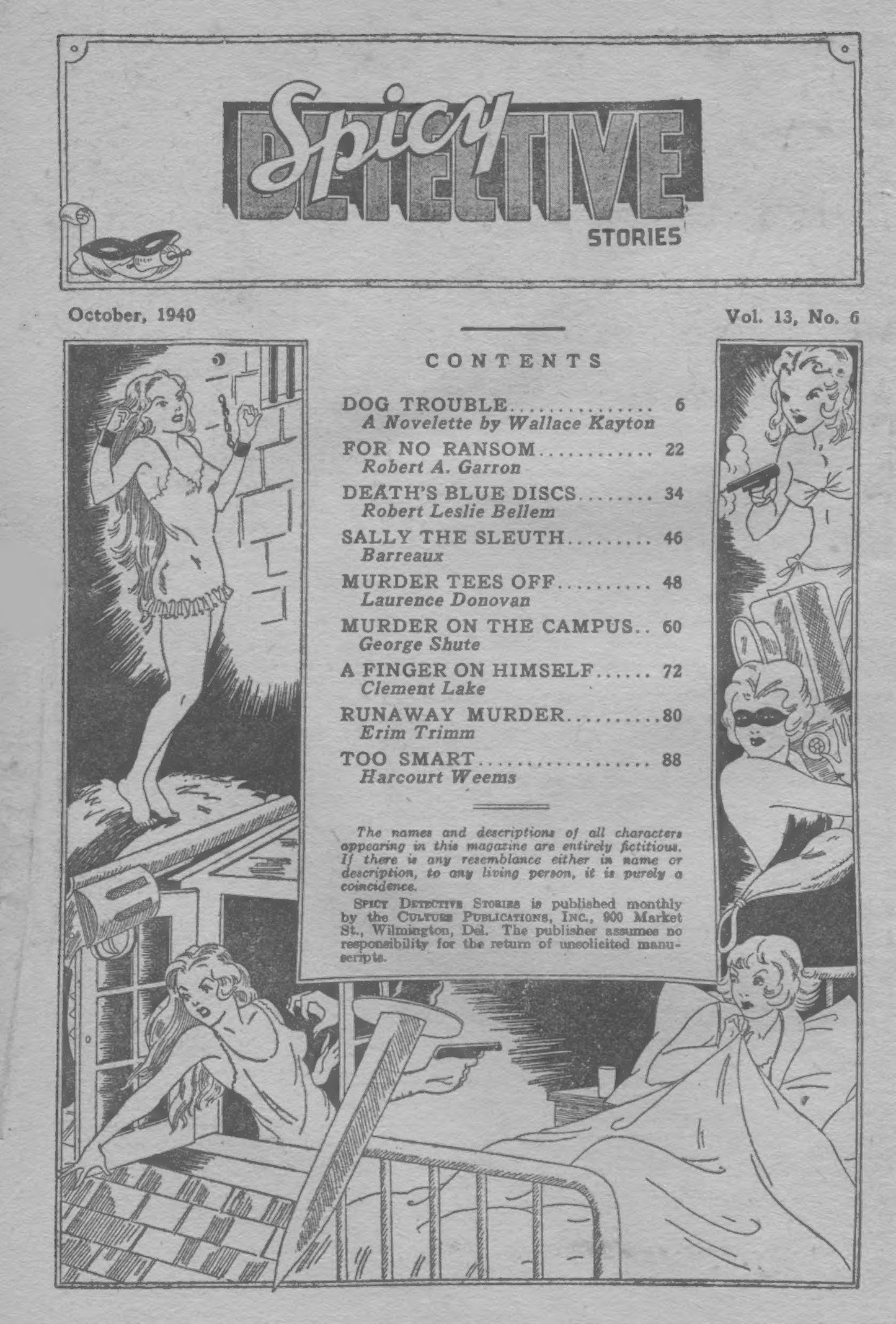 Spicy Detective September 1940 pulp reprint Robert Garron Robert Leslie Bellem