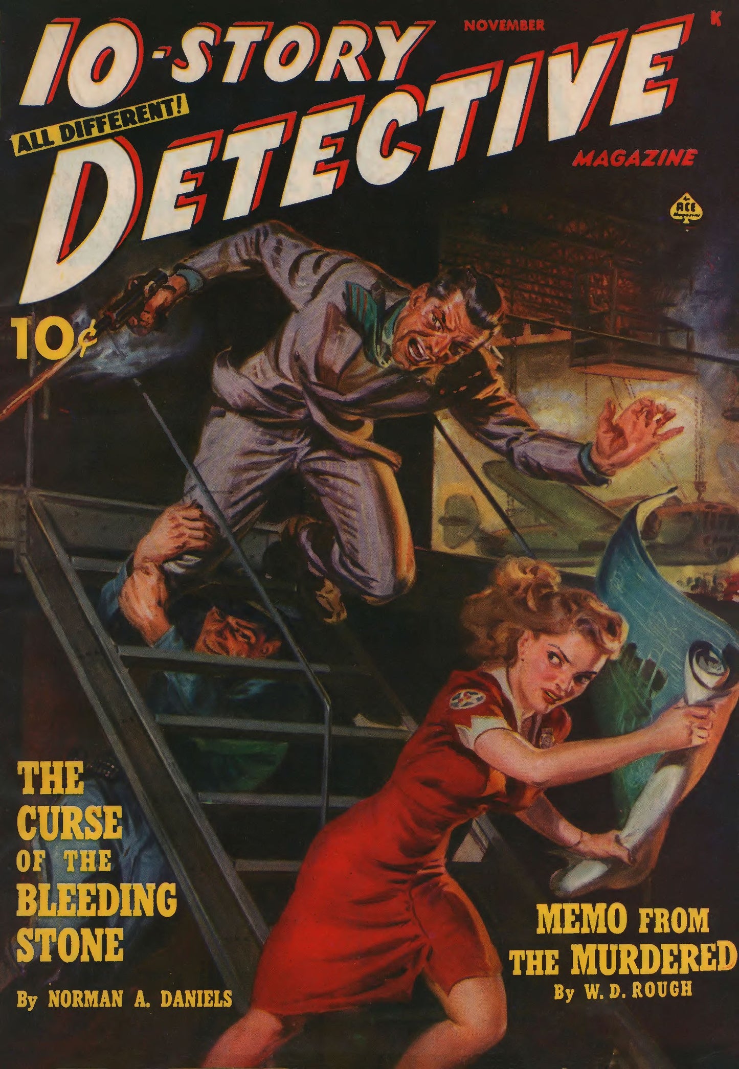10-Story Detective November 1942 pulp reprint