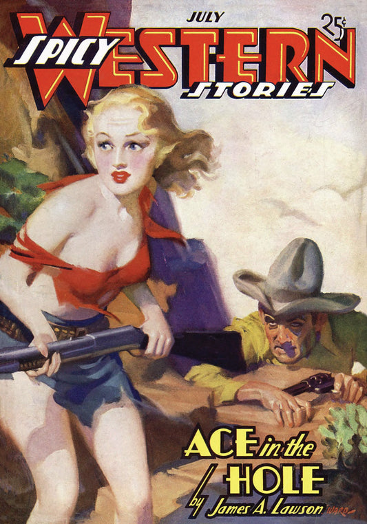 Spicy Western Stories July 1937 pulp reprint James A. Lawson E. Hoffman Price