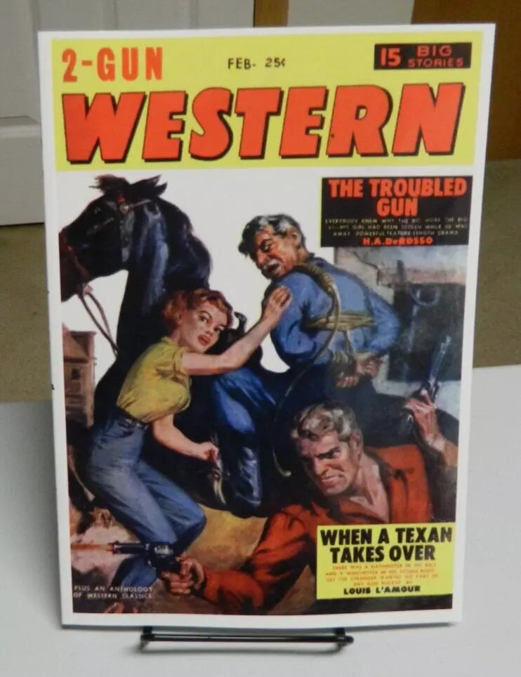 2-Gun Western February 1954 pulp replica Louis L'Amour