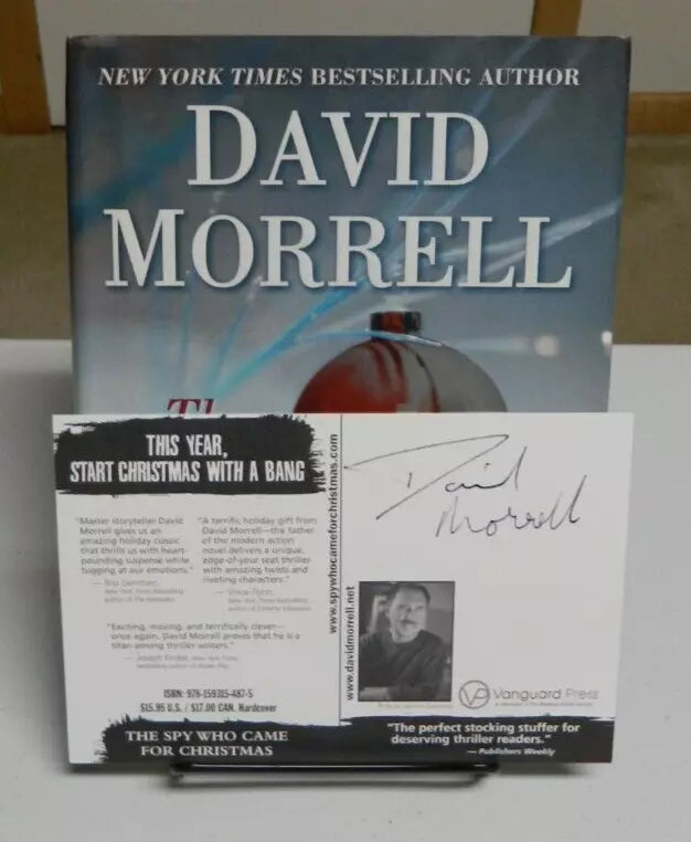 SIGNED w/ card Spy Who Came for Christmas by David Morrell (2008 hardcover)