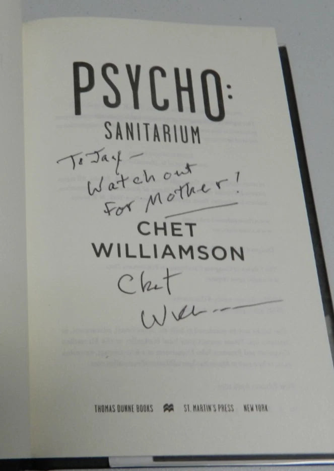 SIGNED Robert Bloch's Psycho: Sanitarium by Chet Williamson (2016, Hardcover)