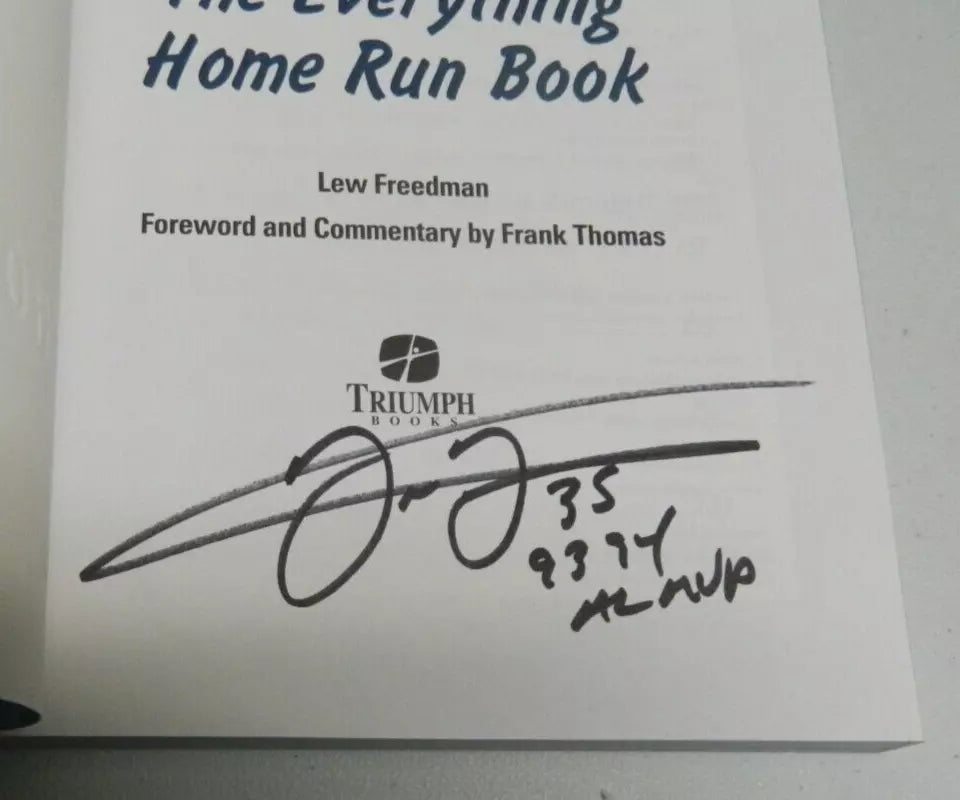 Signed Autographed by Frank Thomas & Lew Freedman Going Yard (2011 trade PB)